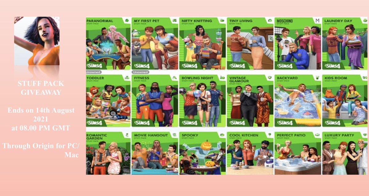 🎁 #TheSims4 Stuff Pack Giveaway 🎁

🔸Follow and RT to enter! 
🔸 Ends in 5 days!
🔸 Through Origin for PC/Mac