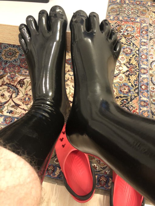 1 pic. Yesterday I had a little bit of rubber ? #rubber #socks #rubbersocks #underwear #crocs #mickeymouse