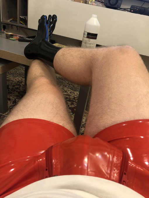 3 pic. Yesterday I had a little bit of rubber ? #rubber #socks #rubbersocks #underwear #crocs #mickeymouse
