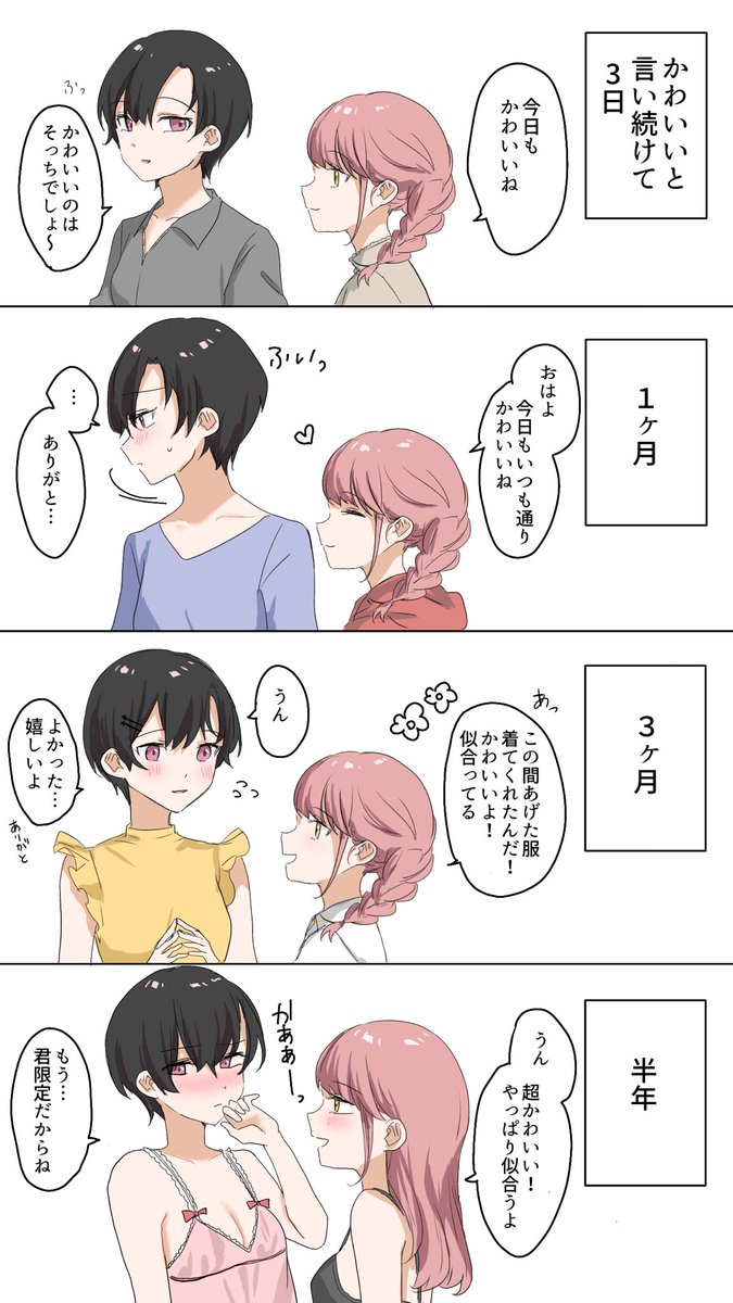 イケメン女子にかわいいと言い続けてみた百合 