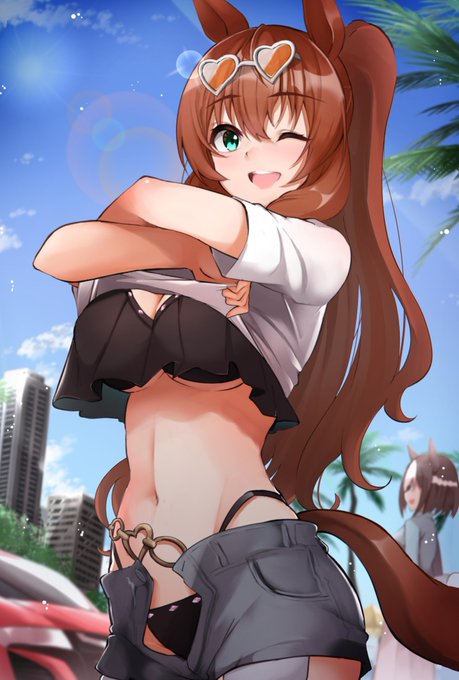 こちらは帰りに着る服を持ってない事に気付く5時間前のマルゼンスキーさんの姿
#ウマ娘 