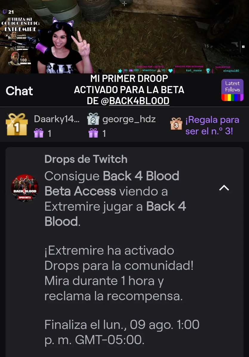 Extremire's tweet image. Mi primer drop activado para la comunidad, que hermoso 🥺❤️ @back4blood
Aprovechen la beta abierta, está muy entretenido, me ha encantado ✨