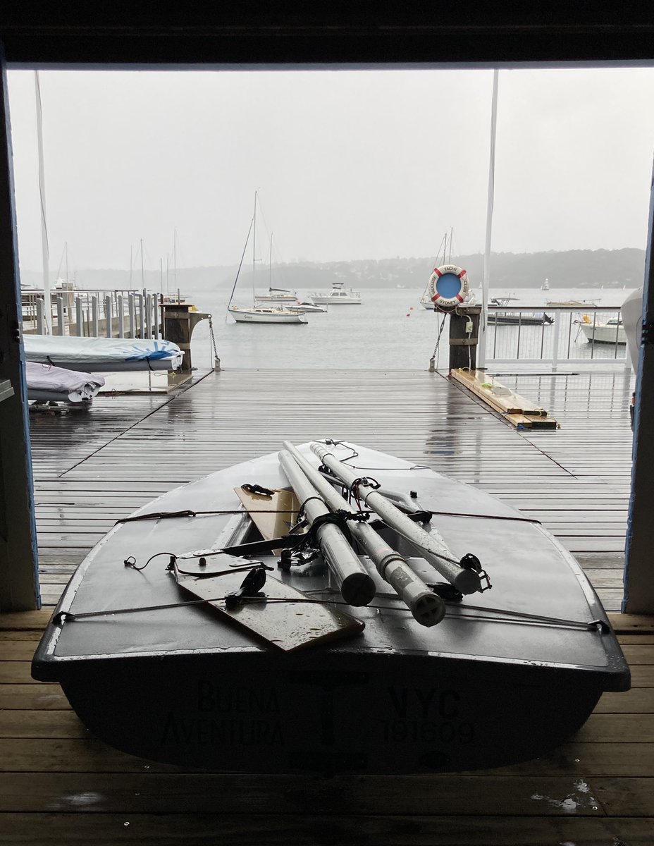 DeaveBen's tweet image. A view framed by a door, I couldn’t resist. There must be lots out there right? Door or window. Let’s see what you’ve got. 

This is my boat and a damp Sydney harbour. Snapped on my phone.