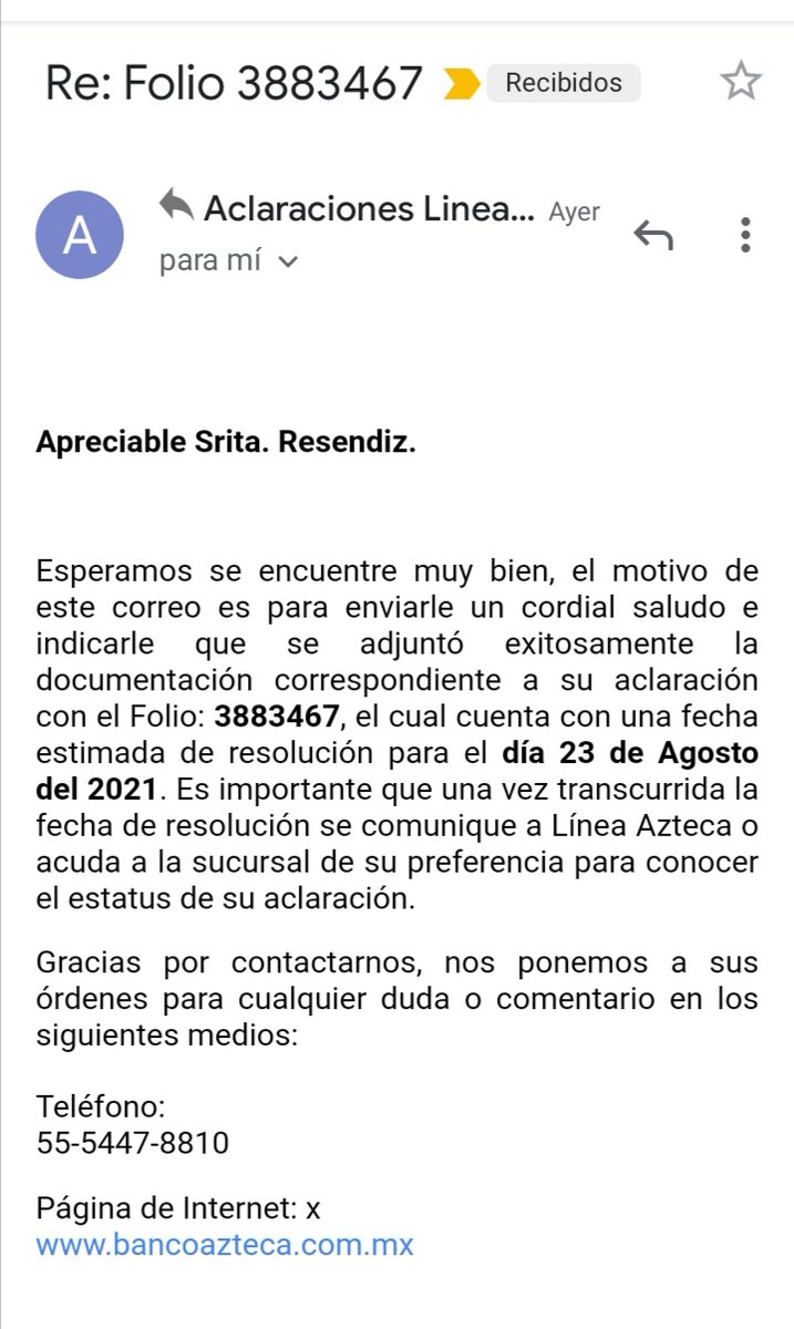 Belldanila's tweet photo. @BancoAzteca ¿Que tipo de chiste es este?, me retienen un reembolso, ¿y tengo que esperar quince días para que lo liberen? https://t.co/1f2tzygPmc