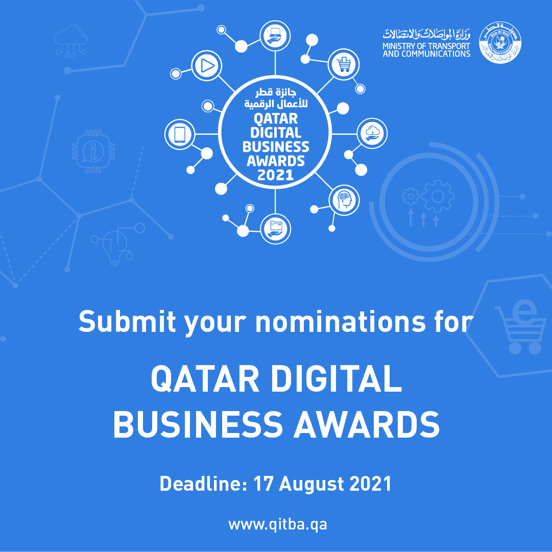 MOTQatar's tweet photo. Smart Solution of the Year is one of the the Qatar Digital Business Awards 2021 categories.
This year’s awards are in 11 categories, check them out and submit your applications on the website https://t.co/eEmndJfvoF no later than August 17th, 2021
#QDBA #business #digitalbusiness https://t.co/DJp3on3trt