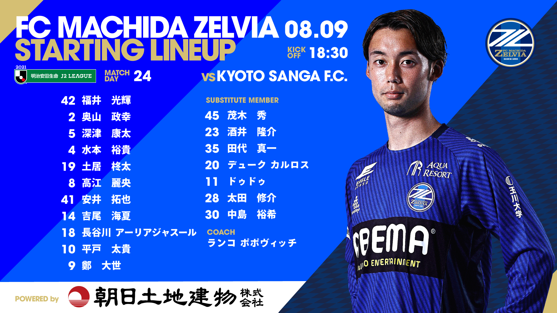 Fc町田ゼルビア 公式 1009栃木 A Twitter 0809京都 メンバー発表 京都サンガfc スターティングメンバーが発表されました 今日も皆様と一緒に闘います 応援よろしくお願いします アウェイゲームは Dazn で T Co Svrytpfofc
