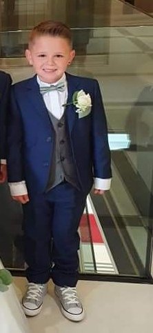 kelly_bellerby's tweet photo. How handsome is he....
My grandson 💙
He loved every minute of the day, even if by the end of the night he had a hole in his trousers and 4 buttons missing of his jacket and waistcoat 😂

#grandson #somekid #grannysboy https://t.co/TI0gTzHWow