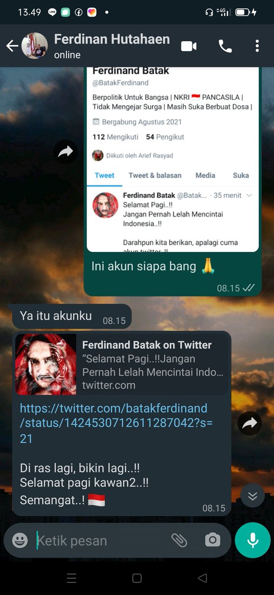 @EmillyLuwita46 @BatakFerdinand @FerdinandBatak Betul itu asli akun baru nya bang @BatakFerdinand 
Ini juga klarifikasi dari beliau ...
Arti nya selain akun ini yg lain pasti akun palsu buatan hekel kermian nya kebo panik 😜