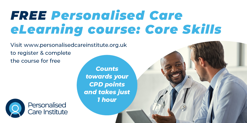 Health and social care professionals can learn more about #PersonalisedCare in our free 1 hour Core Skills training module, which provides a holistic overview and counts towards your #CPD points! Sign up via our eLearning hub: ow.ly/9lR250FDEnU