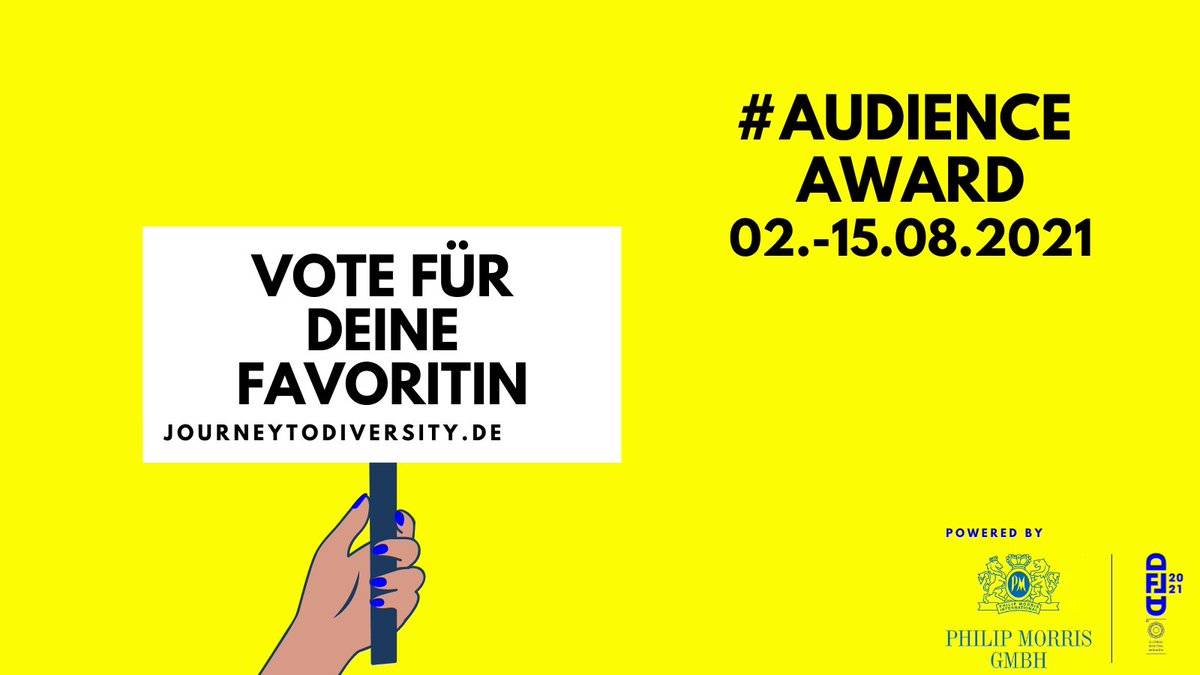 Bis zum 15.08. kannst Du für Deine Favoritin unter den #DFLA21 Bewerberinnen abstimmen &amp; ihr somit mehr Sichtbarkeit schenken. Die Gewinnerin bekommt von uns den Audience Award überreicht. Allein Ihr als Community entscheidet, wer diesen gewinnen soll 👉 journeytodiversity.de