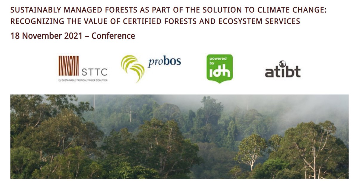 Join this conference to learn from the experience of companies, trade federations, NGOs and certification schemes, and share best practices with other delegates. 

Read more and register: bit.ly/3rOtKlX

#climatechange #sustainableforestry #ecosystemservices #climate