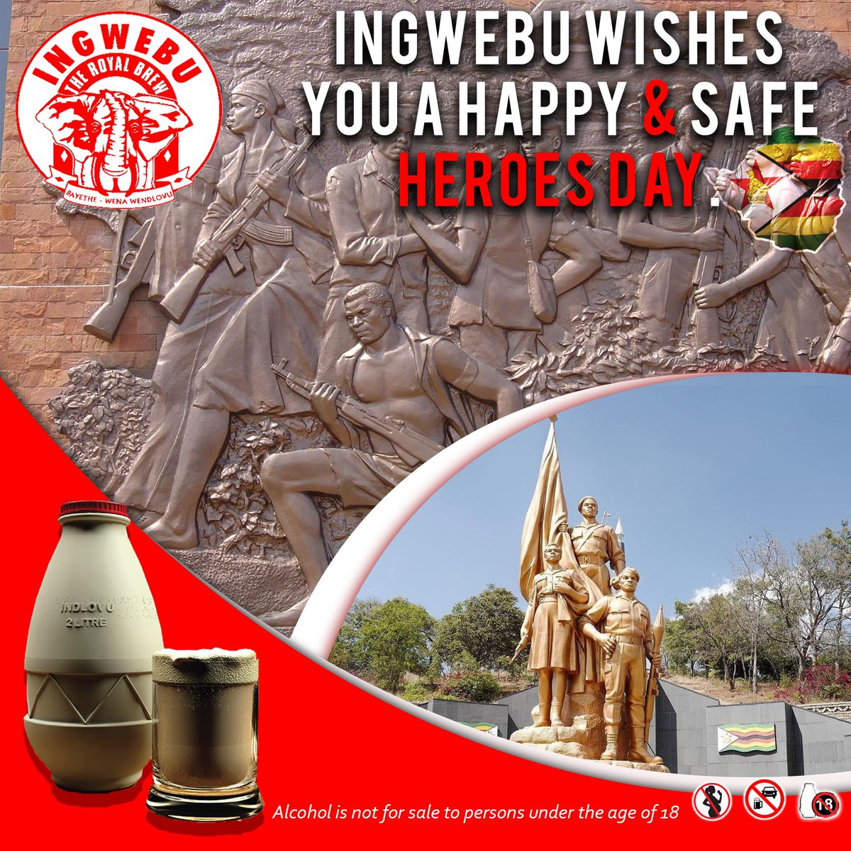 Ingwebu Breweries ZW (@ingwebuzw) on Twitter photo Ingwebu Breweries wishes you all a Happy and Safe Heroes Day.
#theroyalbrew
#atasteofroyalty
#heroes
#HeroesDay
#maskup
#sanitize
#socialdistancing
#DontDriveDrunk
<a href="/SkyzMetroFM/">Skyz Metro FM</a> Ingwebu Breweries wishes you all a Happy and Safe Heroes Day.
#theroyalbrew
#atasteofroyalty
#heroes
#HeroesDay
#maskup
#sanitize
#socialdistancing
#DontDriveDrunk
<a href="/SkyzMetroFM/">Skyz Metro FM</a>