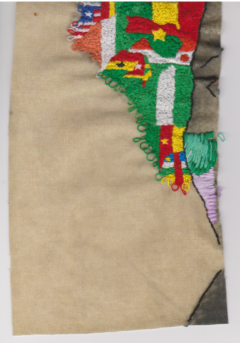 EmilyHands97's tweet photo. The left of Moses's face representing the West coast of Africa! I love how Moses's heritage has been interpreted in this one!
#stitchingmoses #mosesroper #decolonisation #kickthedust #norfolkmuseums https://t.co/mamF08DOXs
