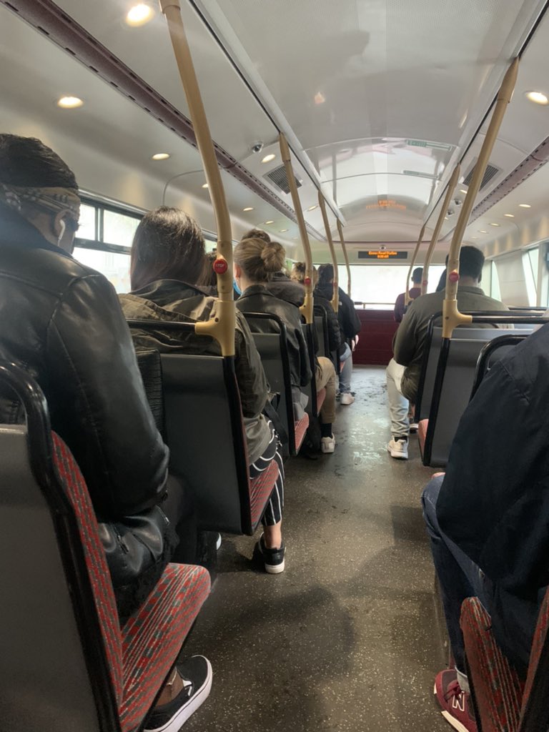 sarellano007's tweet photo. @TfL what are the social distancing guidelines on buses at the moment? I’m on the 73 and I can assure you that there’s too many people on this bus https://t.co/Tio9Ypyz1q