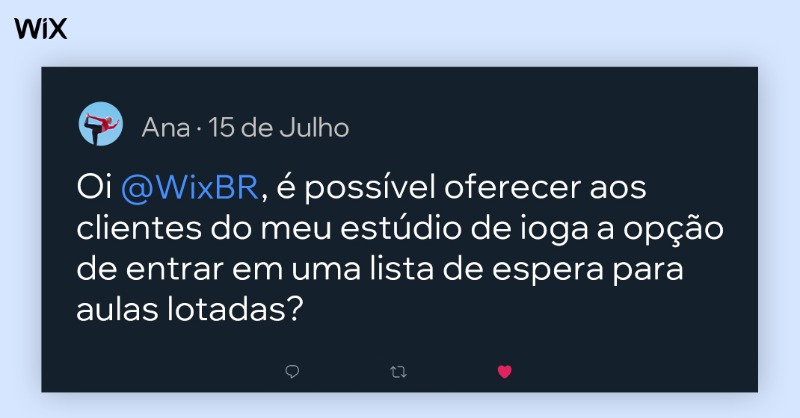 WixBR's tweet photo. Aumente o fluxo de agendamentos do seu negócio permitindo que os seus clientes entrem em uma lista de espera quando suas aulas estiverem lotadas.
Descubra como adicionar ao seu site>> https://t.co/iZEqgxa4bE
#WixFAQ #DicasWix #ListaDeEspera https://t.co/Ievuq0pmzJ