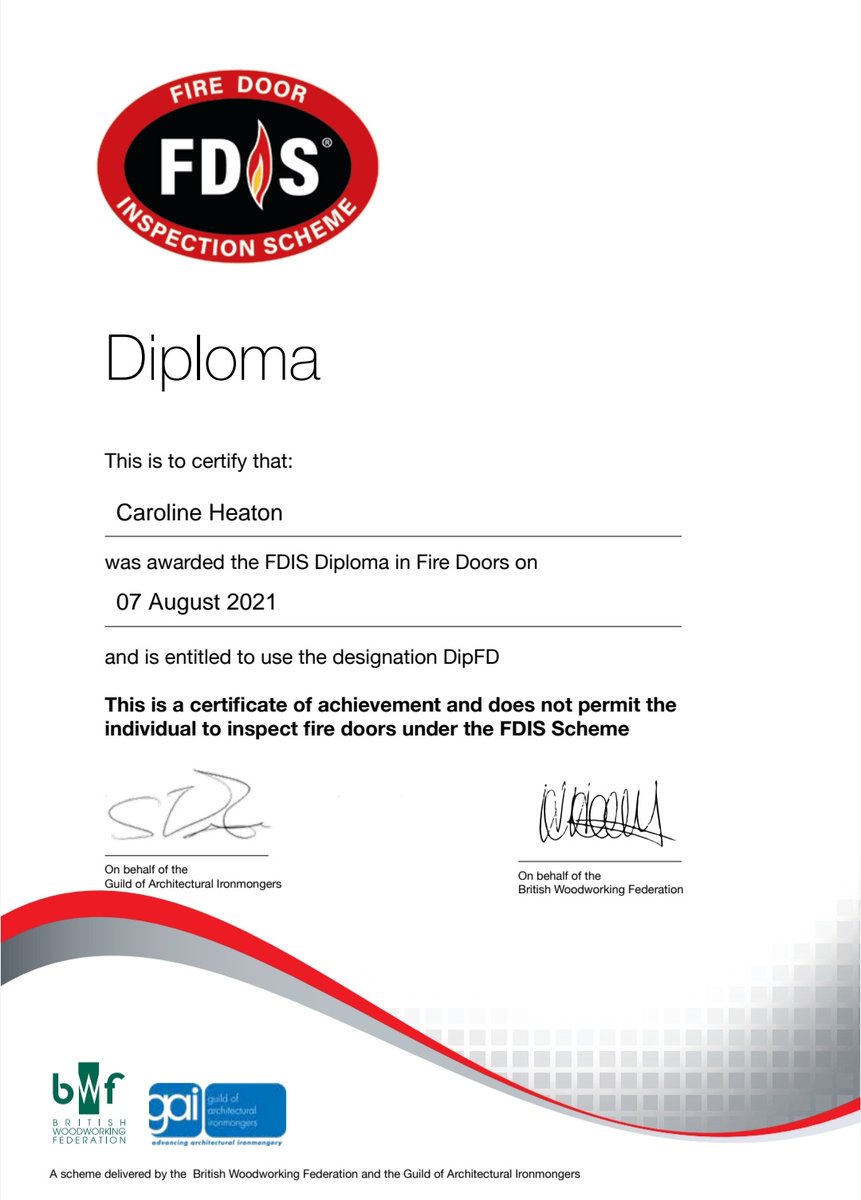 BDCFTfire's tweet photo. Some fantastic news of a great achievement for one of the team over the weekend. 
Carol is by far the best fire trainer in the business (maybe we are a little biased) &amp; has added another skill to her to her toolbox over the weekend #WellDone #FireSafety #FireDoors https://t.co/oJu7Un1el3