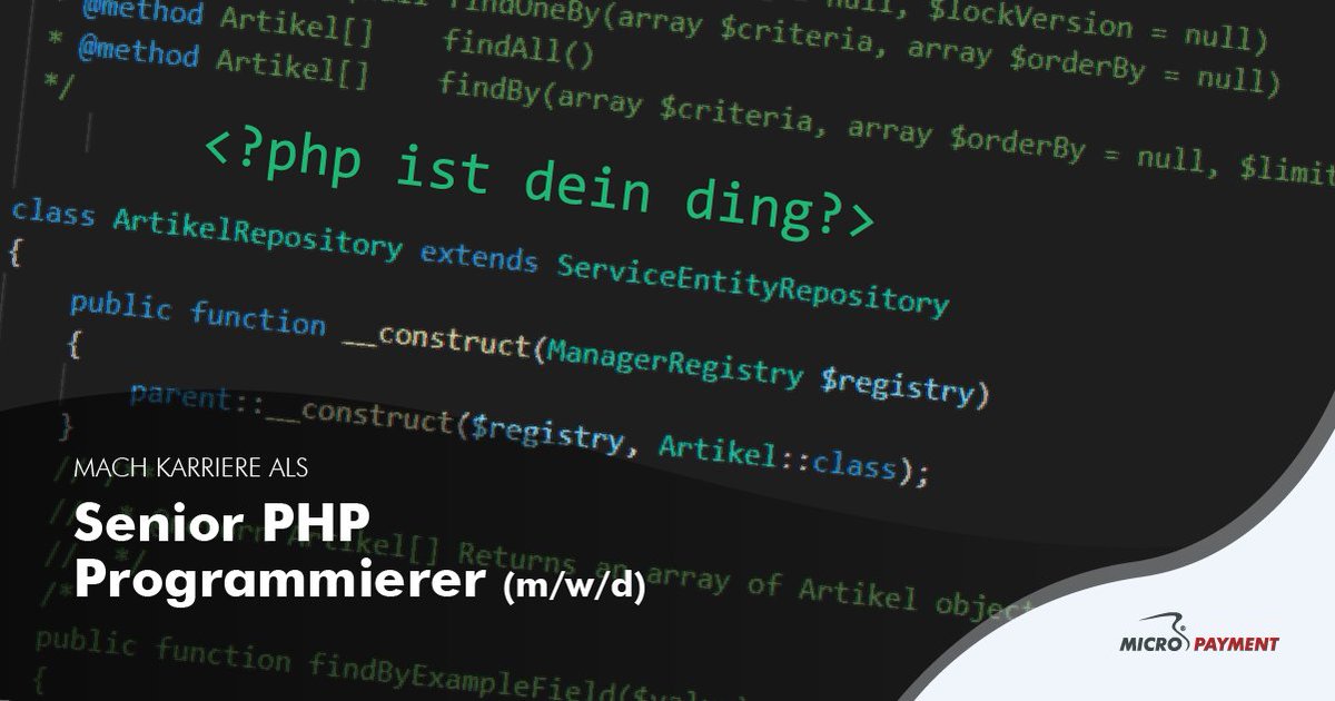 Zur Verstärkung unseres Teams suchen wir nach einem Senior PHP Programmierer (m/w/d)
bitly.com/3rVS45E - Moderner, abwechslungsreicher Arbeitsplatz. Attraktives Gehalt. #stellenangebot #jobsuche #job #stellenanzeige #jobs #karriere #jobangebot #bewerbung