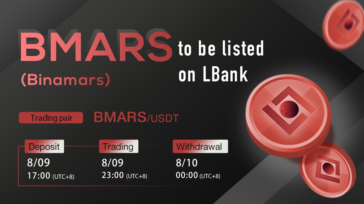 🔥 New #listing
 
💫 $BMARS(Binamars) will be listed on LBank <a href="/Binamarsbsc/">Binamars #Metaverse</a> 

Binamars is a platform that integrates NFT games and decentralized yield farm applications. 

❤️ Details: bit.ly/3lPoBsT

#crypto #NFTs #Defi