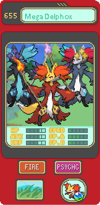 Pokemon on X: Mega Delphox, the Fox pokemon. They used to be feared by  rulers for their powerful sorcery, and have even worked alongside dragons  in the past. They keep magician