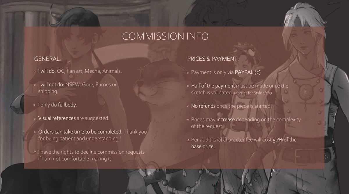 COMMISSIONS ARE OPEN ! 🎉

➡ 5 slots are available.
Full-body character only.
If you have any question or if you are interested, don't hesitate to DM me !

Thank you for sharing. Have a good day ! 🐸
#commissions #commissionsopen #art