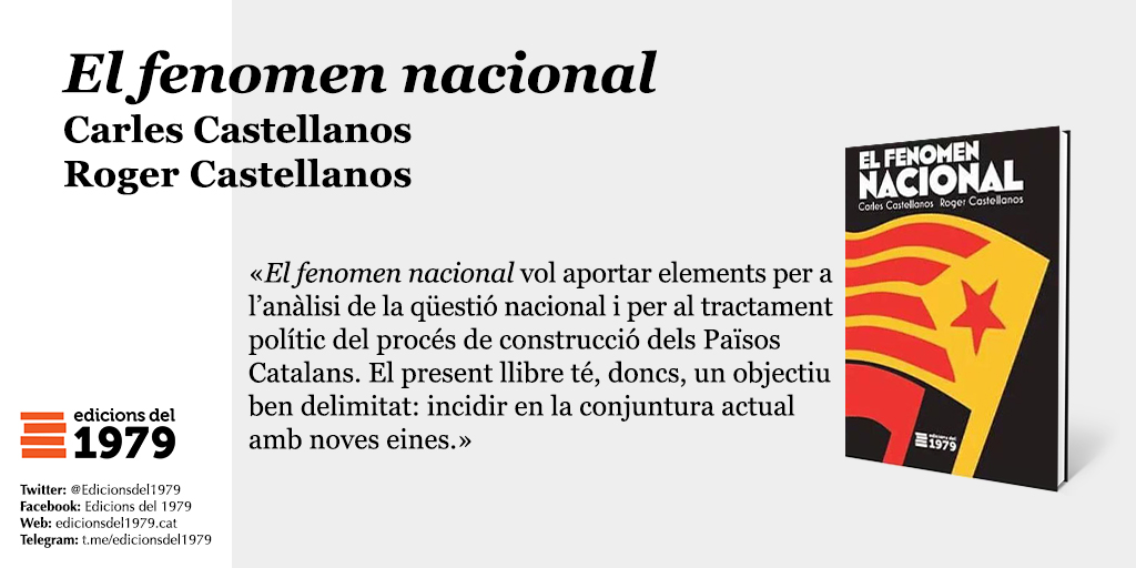 edicionsdel1979's tweet photo. Roger Castellanos (@rogerstaeugenia) desgrana en aquest enfilall algunes de les tesis d'"El fenomen nacional", una obra sobre els fonaments teòrics i pràctics del moviment nacional-popular als Països Catalans.

👉 https://t.co/9fycE6yX5l https://t.co/KiJOwXkQ2O