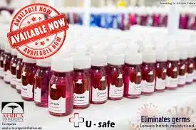 AU manufactured the U- safe Hand Sanitizer through its College of Health , Agriculture and Natural Sciences at beginning of the Pandemic . The sanitizer is the only locally made sanitizer to be SAZ certified and is now available for retail nationwide .