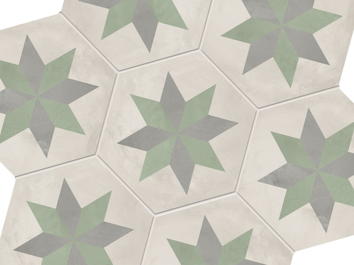 CeramiqueInt's tweet photo. Our #tileoftheweek is Sun - a trio of statement hexagonal 250x216mm Italian glazed porcelain tiles. Patterns include a space-defining 8-point star, a simple hexagonal inlay design and an intricate floral pattern. ๐ ๐
https://t.co/KFTzvM02dD
#tiles #hexagons #encaustic https://t.co/KZwIT2FLaA