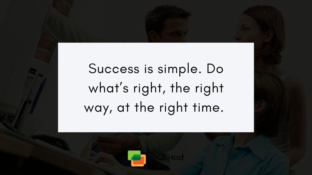 myqbhost's tweet photo. "Success is simple. Do what’s right, the right way, at the right time"
#success #RightTime #myqbhost https://t.co/DjZdGkvTSN