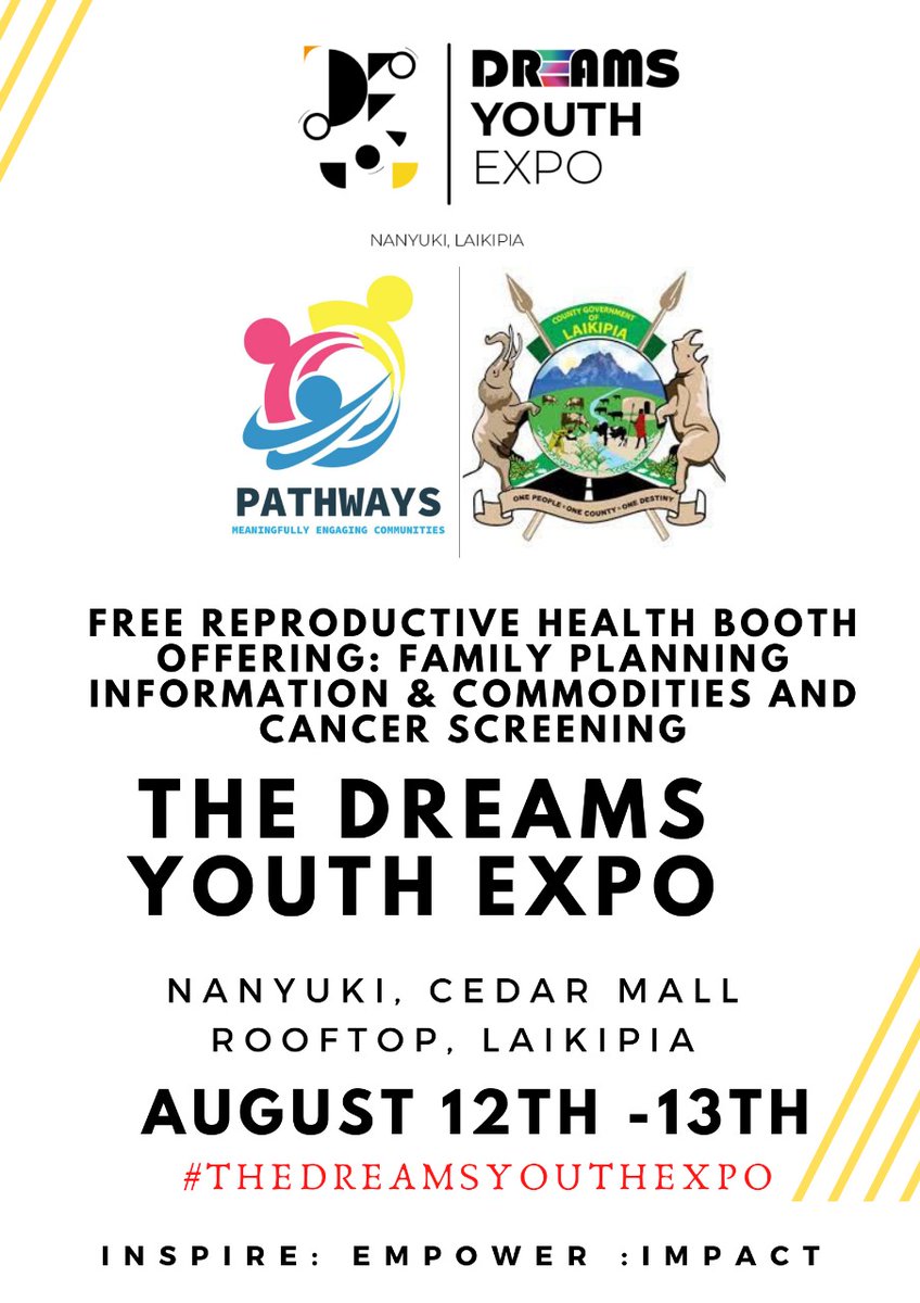 Reproductive health ensures that people can have a satisfying and safe sex life, they are capable of reproducing and have the freedom to take a decision regarding when and how often to perform it.

Visit @PublicPathways booth at the #ThedreamsYouthExpo 
@LaikipiaCountyG