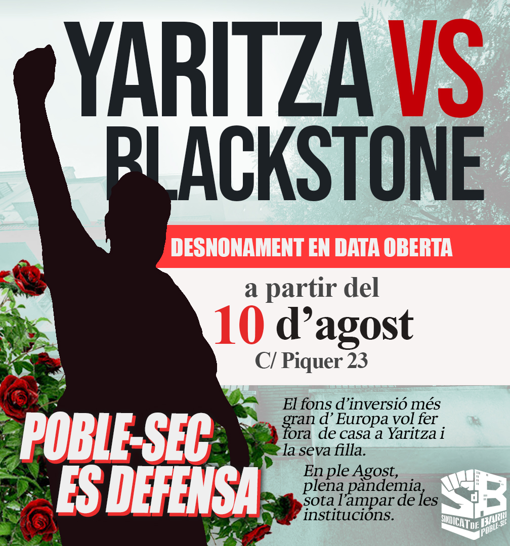 #YaritzaVSBlackstone El fons d'inversió més gran d’Europa vol fer fora de casa a Yaritza i la seva filla.
En ple agost, plena pandèmia, sota l'empar de jutjats i les institucions.
(obrim fil)