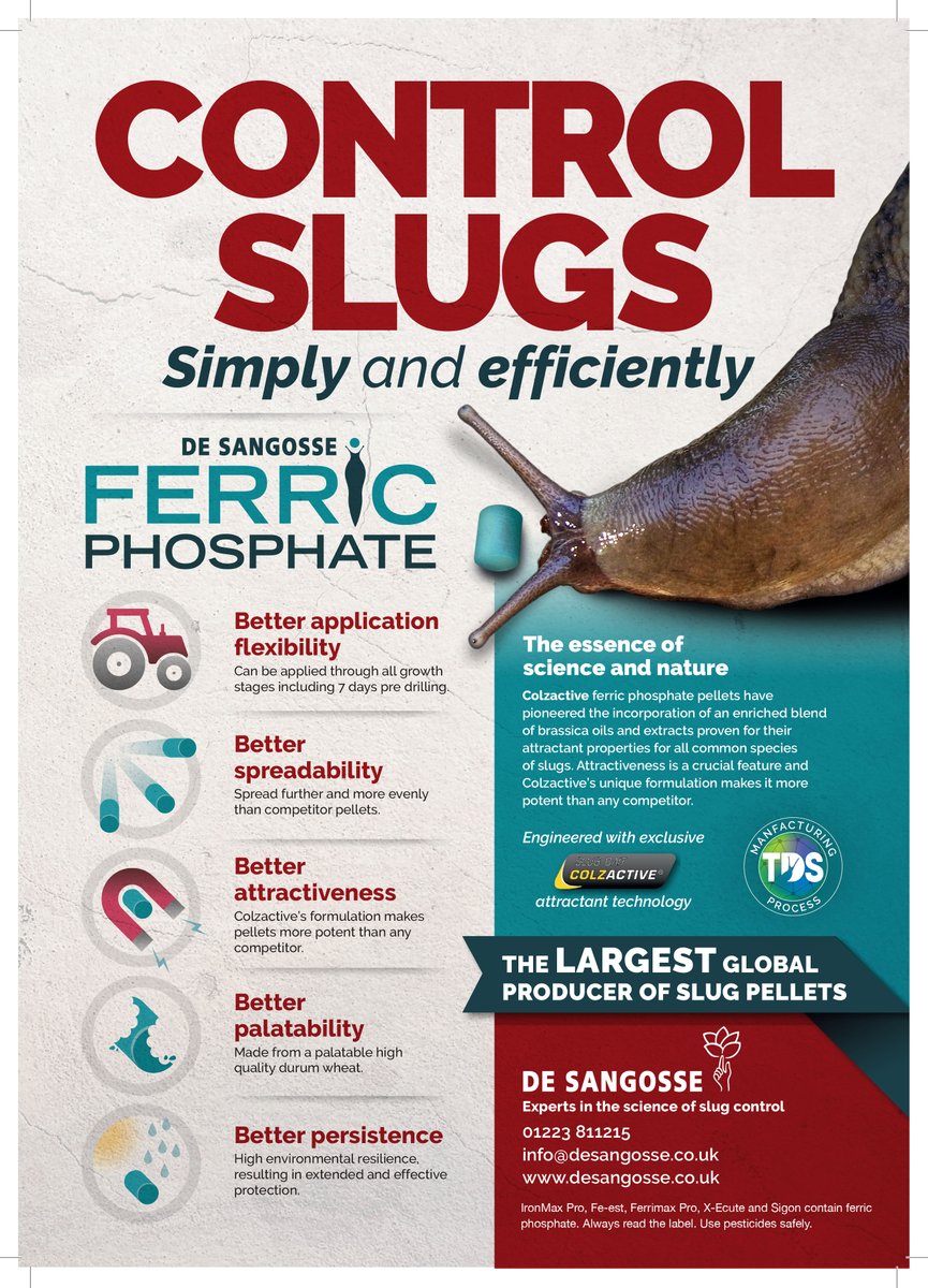 GazetteScottish's tweet photo. Are slimy pests trying to ruin your crop? @DESANGOSSE / @DeSangosseltd are a European loader in molluscicides, helping growers protect their crops with Slug Pellets that have improved flexibility and efficiency over competing brands.
#slugpellets #slugcontrol #slugs #pests https://t.co/ZC5JW5gHey