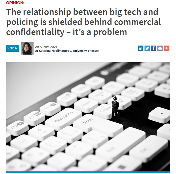 UK police IT systems have not received same profile as new technologies but recent problems have raised awareness; Dr Katerina Hadjimatheou,<a href="/Uni_of_Essex/">University of Essex</a>, believes it’s time to spotlight 3 big private technology companies behind reportedly failing systems
policinginsight.com/features/opini…