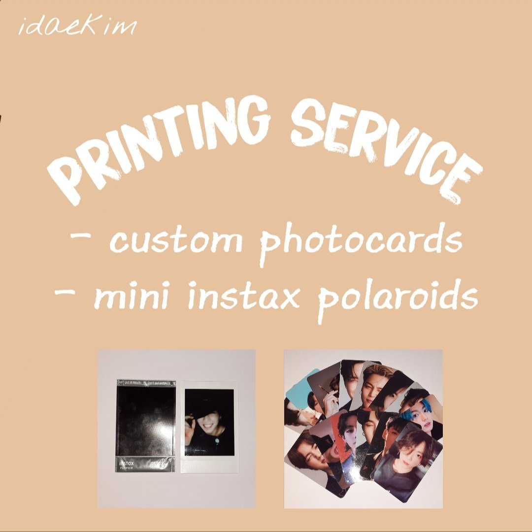 idaekim's tweet photo. [HELP RT🇲🇾]

[WTS] CUSTOM PHOTOCARDS AND MINI INSTAX POLAROIDS
Hi, guys. I'm back with my custom photocards printing service! I also provide new printing service for mini instax polaroids. Any group available and non-related to kpop also acceptable💜

PRICES FOR BOTH SERVICES⤵️ https://t.co/2hUVF0Fkow