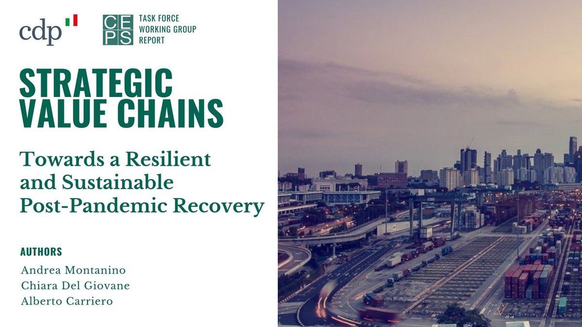 GruppoCDP's tweet photo. Prosegue la collaborazione tra @CEPS_thinktank e #CDPThinkTank sugli scenari post #Covid19. Online il report "Strategic Value Chain" con 13 raccomandazioni per incrementare la #resilienza dell’industria 🇪🇺, rafforzandone le filiere produttive strategiche.
https://t.co/ilrKxZ59Wb https://t.co/MZfIbO9rww