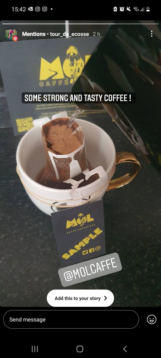 Molcaffe's tweet image. Top review for our speciality roast over on MOL Caffè Instagram story!!! 

#coffeereview #coffeeandcycling
