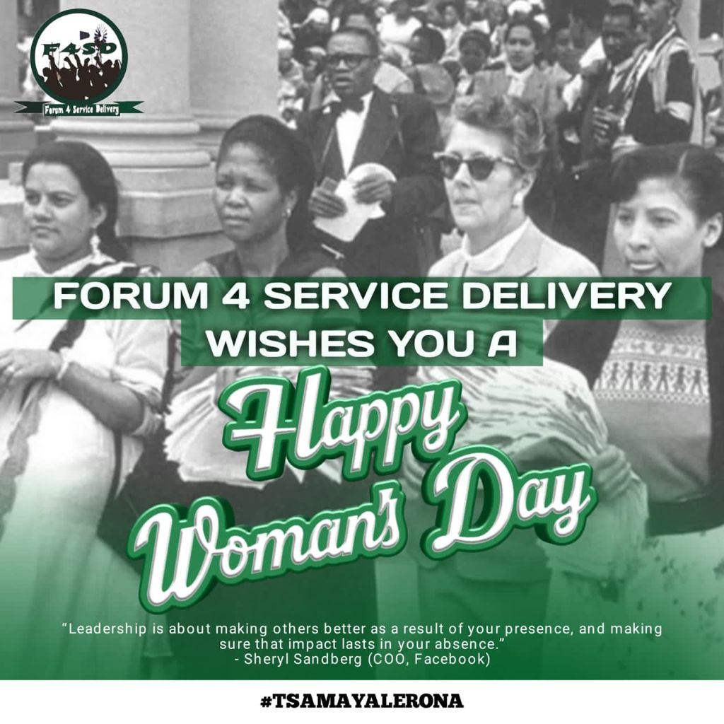 F4S_Delivery's tweet image. Happy Women&apos;s Day to all #Mbokodos.

The struggle continues and victory is coming tomorrow. 

#VoteF4SD