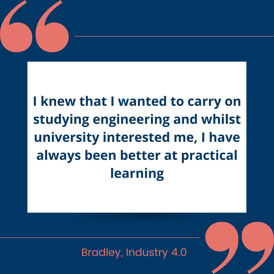 Exploring options this results week?

Read the inspiring stories of our role models &amp; their reasons for choosing technical education

Bradley from our Industry 4.0 Squad UK team is completing a degree apprenticeship at <a href="/SMSAutomation/">SMS Machine Automation</a> &amp; <a href="/sheffielduni/">The University of Sheffield</a> 

bit.ly/3pfUR6N