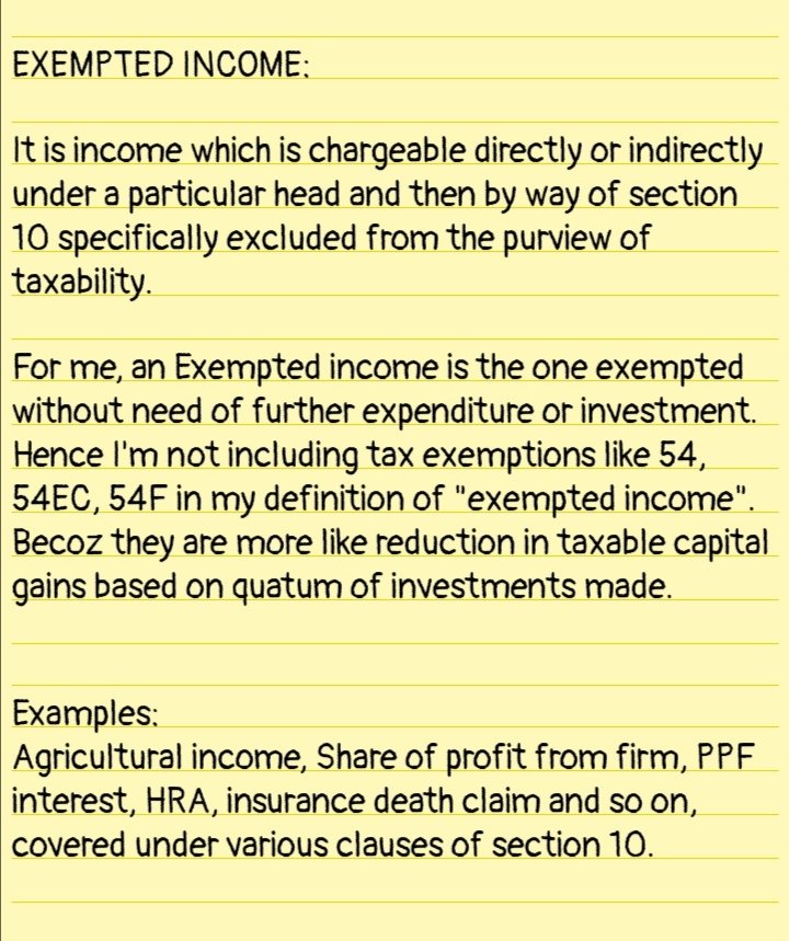 chinnunpsm's tweet photo. Exempted income Vs. Non-chargeable income
(just sharing my views) https://t.co/eu49DKDNHC