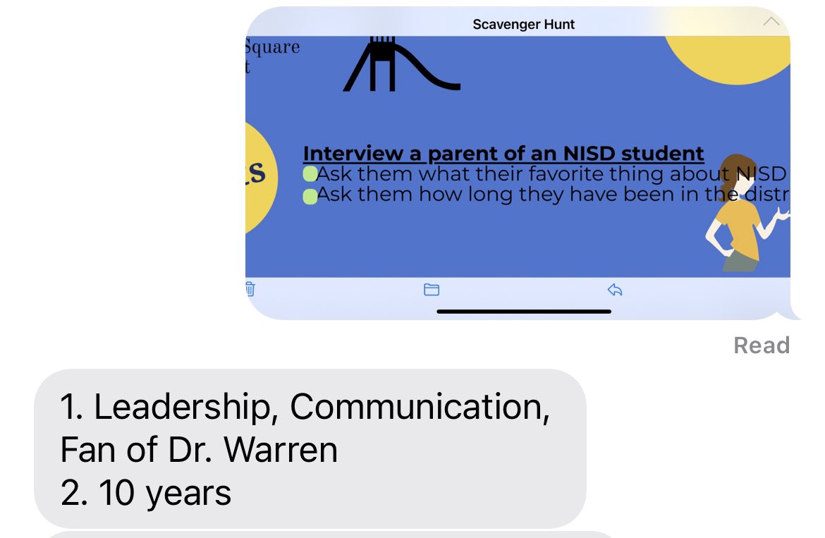 Photo Scavenger Hunt-  15pts        <a href="/LanceElementary/">Lance Thompson Elementary (NISD)</a> <a href="/NorthwestISD/">Northwest ISD</a>  #growingleaders. More parents loving NISD!