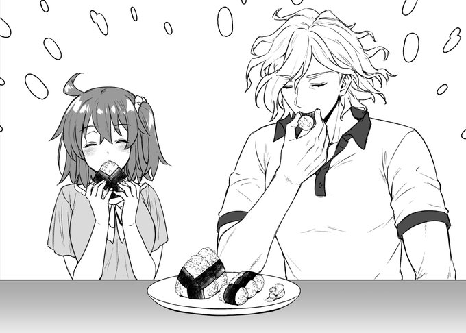 @240_mdk 西尾さんお誕生日おめでとうございます～～!!いつも絵でも文字でもステキな作品沢山ありがとございます!!お祝いのおにぎりをどうぞ!!!🍙🎉🎁💚🧡 