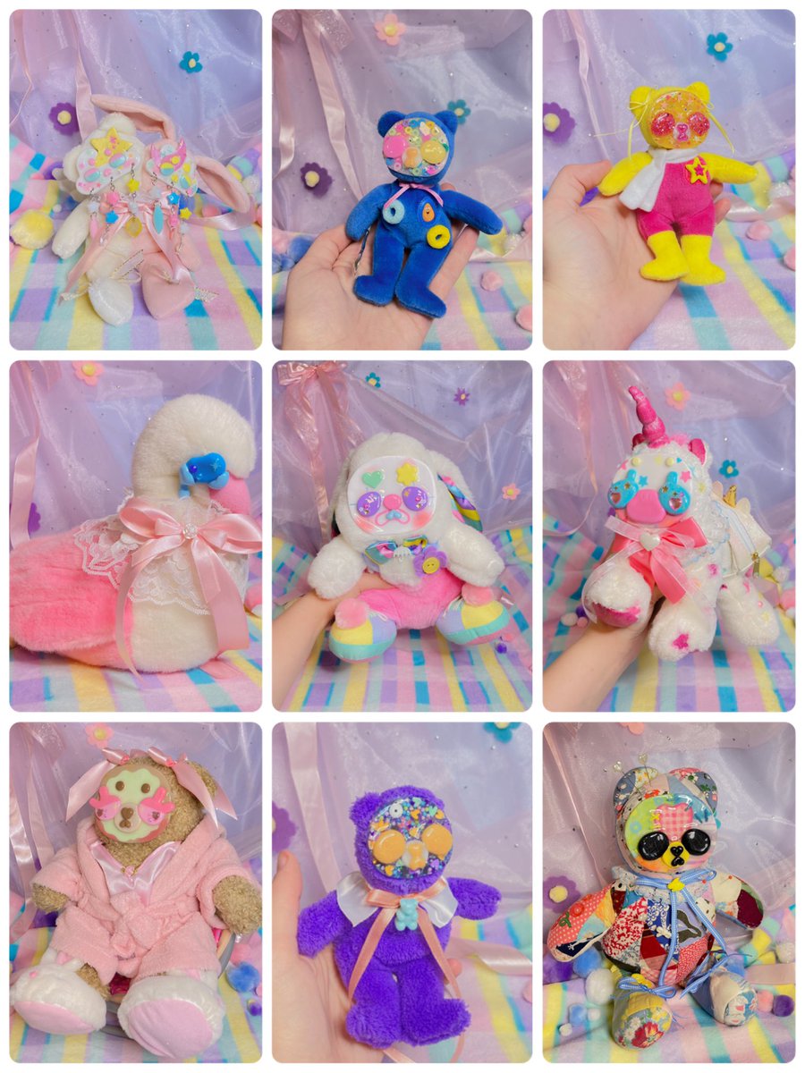 LazySpaceArtist's tweet image. Here is my spring farm collection I had before we moved back to Montanan for the summer! I worked my butt off and made soooo many! Still my Biggest collection so far. 😳 #clayfaceplush #clayface #artdoll #kawaiiart #artist #clayfacestuffedanimal #clayfaceplushie