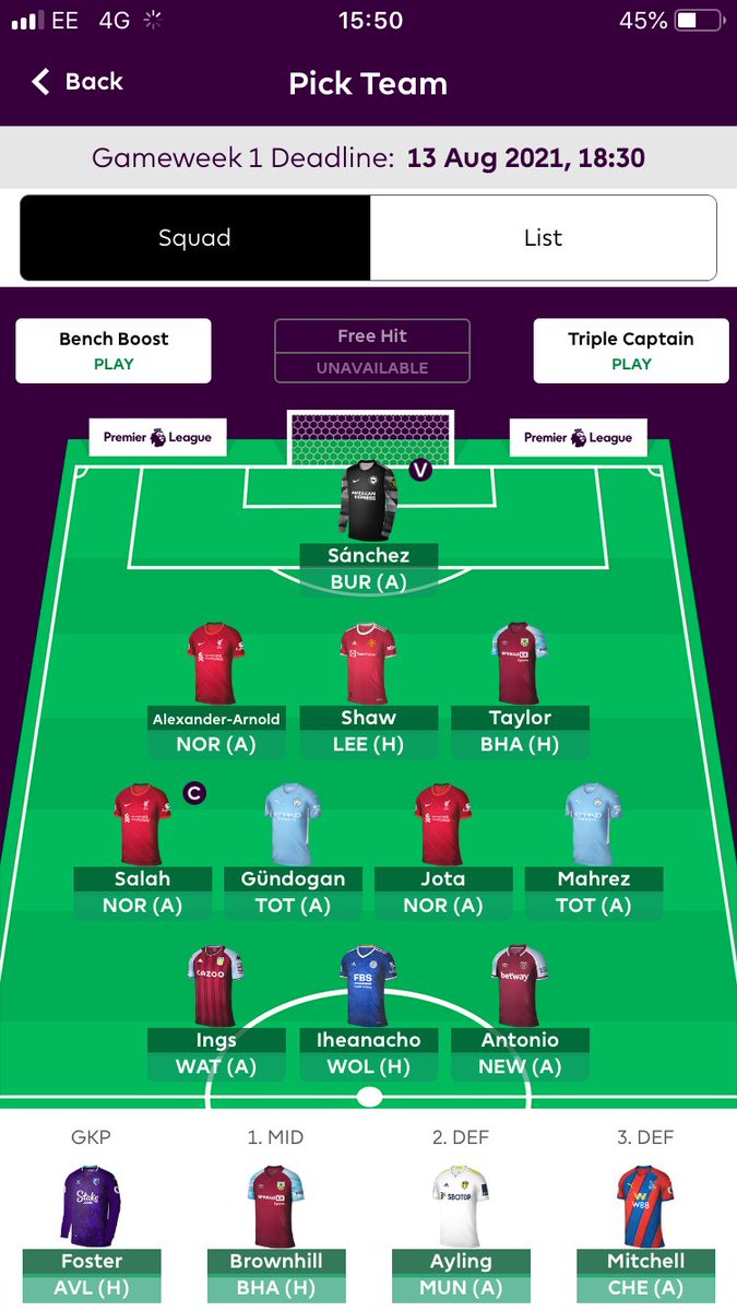 AshoorB1's tweet photo. @FPLWILSON U can copy my team sweets https://t.co/9ytiXAY2D0