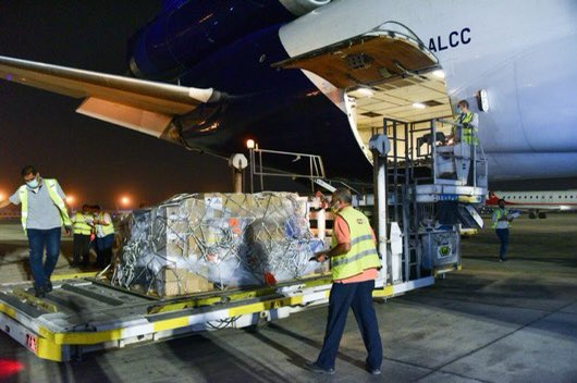 Last night, Egypt and <a href="/mohpegypt/">وزارة الصحة والسكان المصرية</a> received a shipment of 261k doses of Johnson&amp;Johnson vaccines thanks to African Vaccine Acquisition Trust, <a href="/afreximbank/">African Export-Import Bank - Afreximbank</a> and <a href="/_AfricanUnion/">African Union</a>, with <a href="/UNICEF/">UNICEF</a> logistic support. An important step for an equitable and fair access to #CovidVaccines!