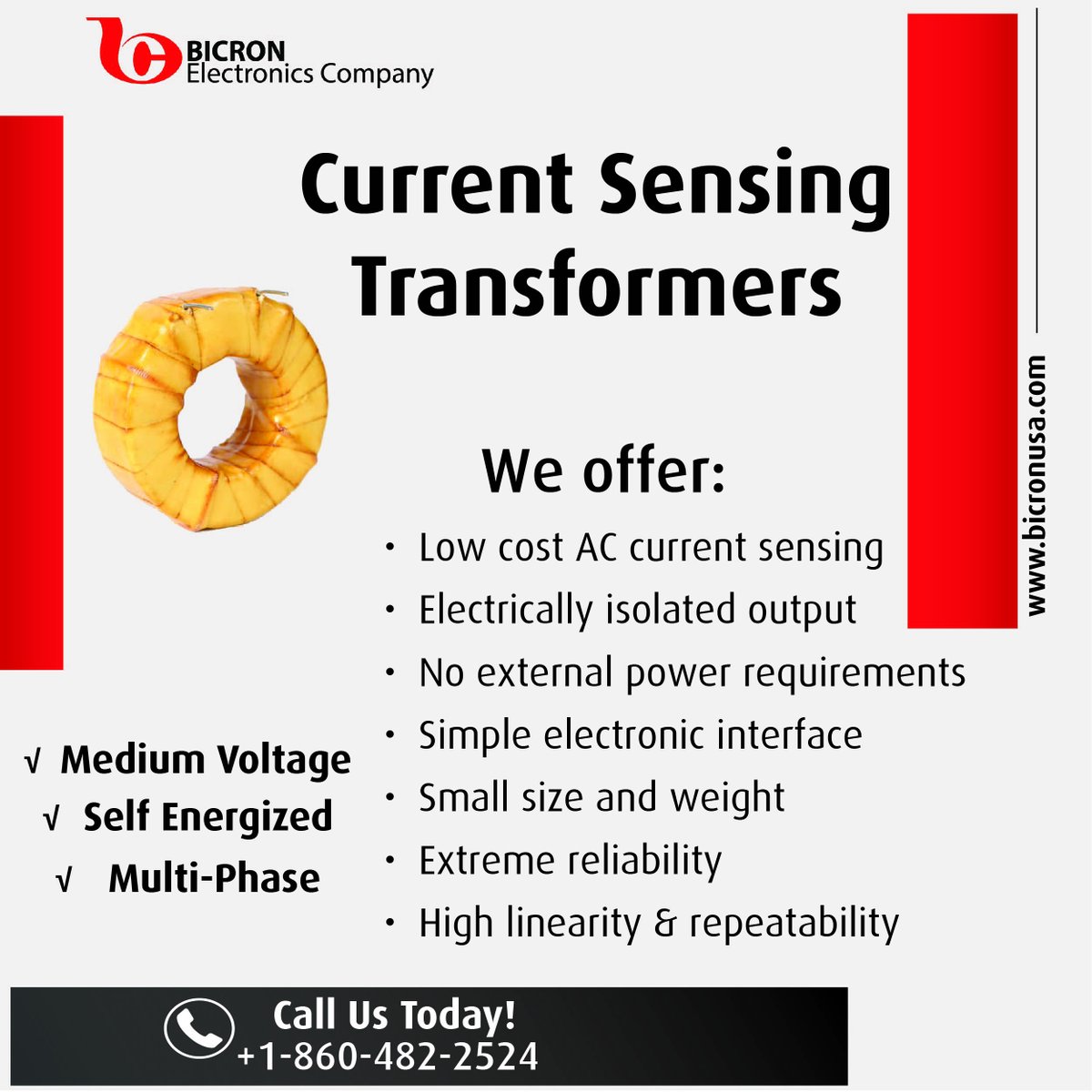 BicronC's tweet image. #BicronElectronics provides Current Transformers for common commercial and industrial uses, PLUS high-reliability applications that withstand rugged environments! #currenttransformers #custommagnetics