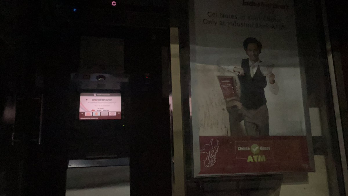 ATM without lights inside in Guwahati. This is how the ATM looks like from inside. <a href="/PMOIndia/">PMO India</a> <a href="/himantabiswa/">Himanta Biswa Sarma</a> <a href="/AjantaNeog/">Ajanta Neog</a> <a href="/nsitharaman/">Nirmala Sitharaman</a>