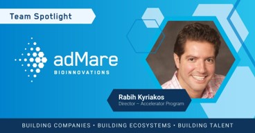 adMare_Bio's tweet photo. 📣 #NewTeamAlert - Join us in welcoming Rabih Kyriakos to Team adMare as the Director – Accelerator Program, based in Montreal. 

Rabih brings 20+ years of experience in the #Biopharmaceutical industry, working in #BusinessDevelopment and #Marketing roles. https://t.co/bjp0ie8b9X