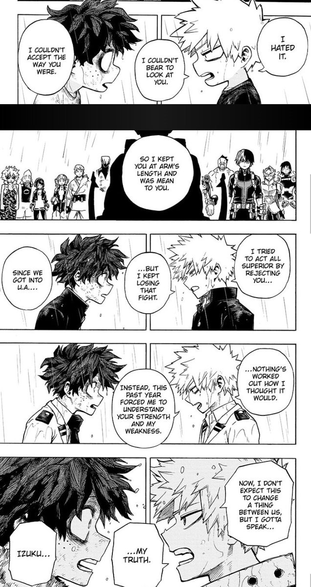 "From kindergarten.. to elementary.. to middle school.. to high school. We never talked things out."

Horikoshi really came full circle

#bnha322 #bkdk #BKDKAPOLOGY #SaveToWin #WinToSave 