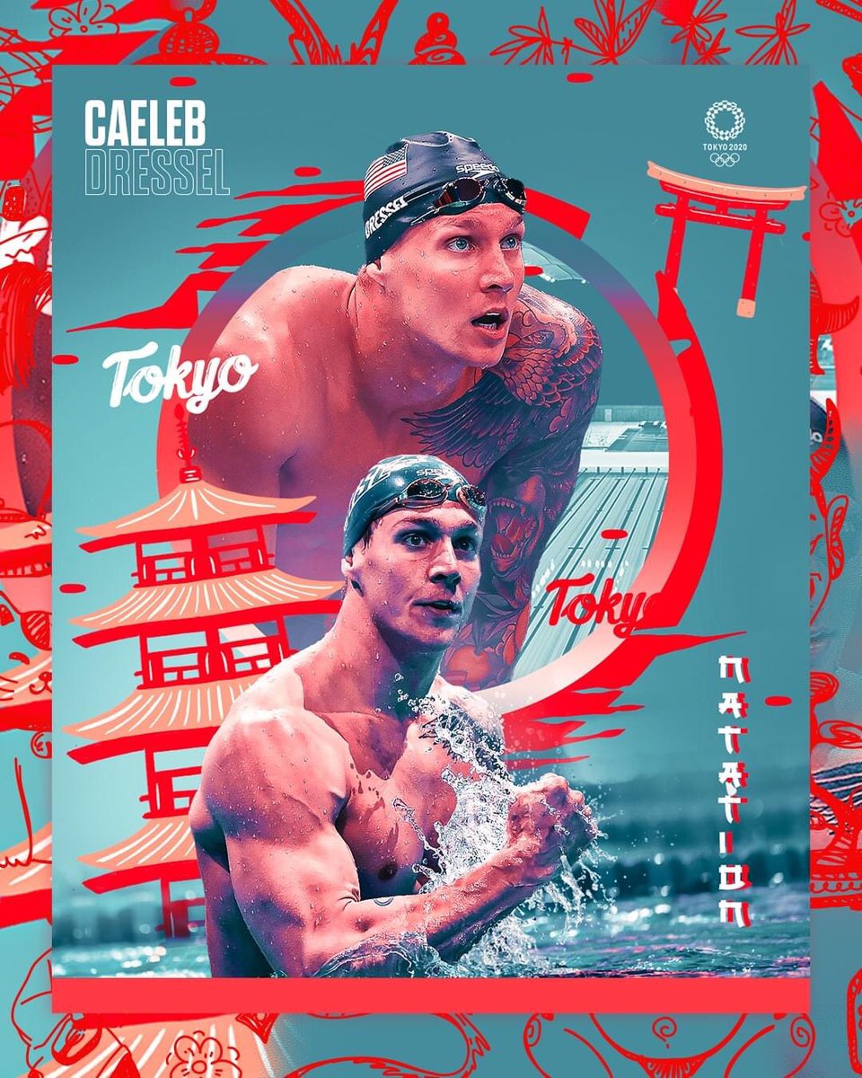 Superstar de la natation, l’américain Caeleb Dressel est arrivé à Tokyo 🇯🇵 avec l’étiquette du nageur à battre sur ces Jeux. 

Il repart du Japon avec 4 médailles d’or :

🥇 Relais 4x100m nage libre

🥇 50m nage libre

🥇 100m papillon

🥇 100m nage libre