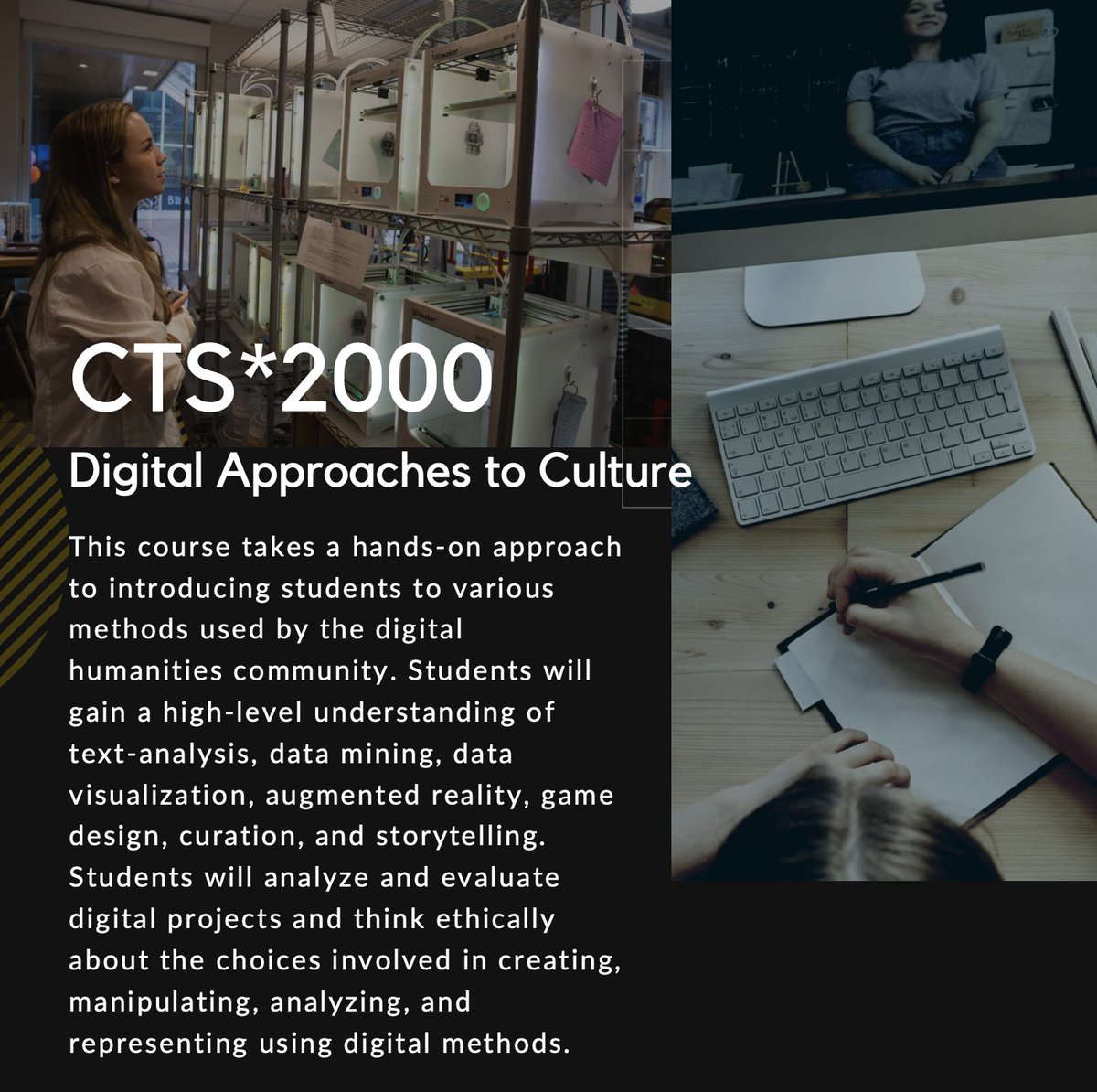 Another fantastic CTS course! CTS*2010: Digital Approaches to Culture. An exciting, hands-on introduction to digital methods and thinking about all things digital.
uoguelph.ca/arts/cts