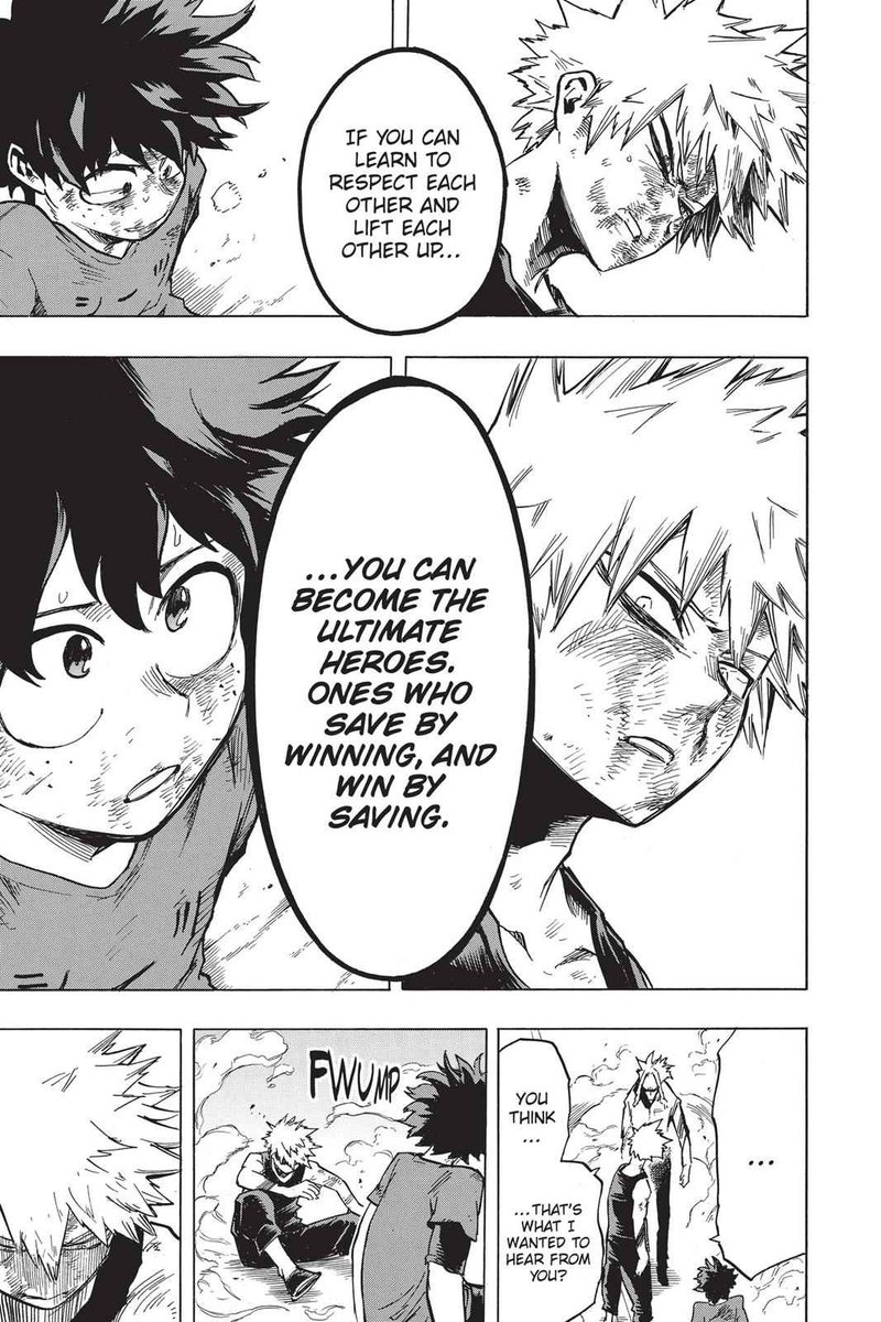 the fact the katsuki went from "that's not what i wanted to hear" to "saving people is how we win".. I'M SO PROUD

#bnha322 #bkdk #BKDKAPOLOGY #SaveToWin #WinToSave 